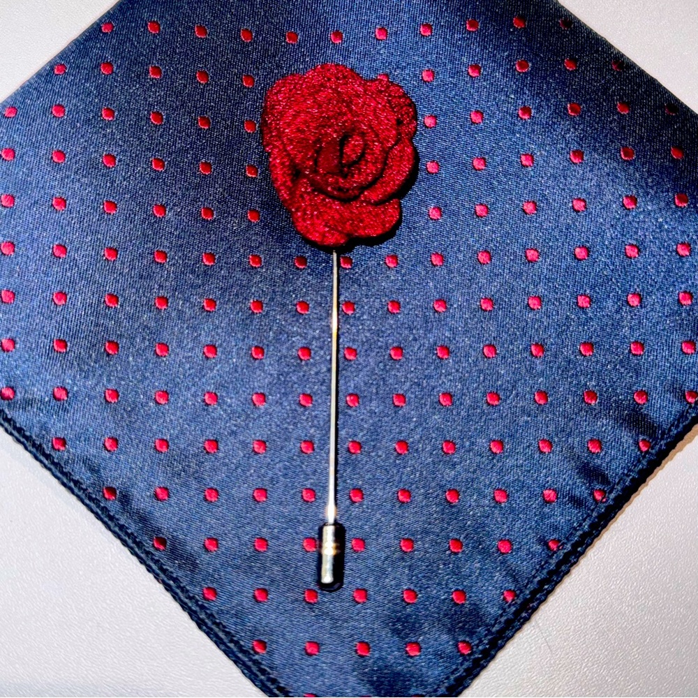 NEW! Pocket square & Coordinating Lapel Pin